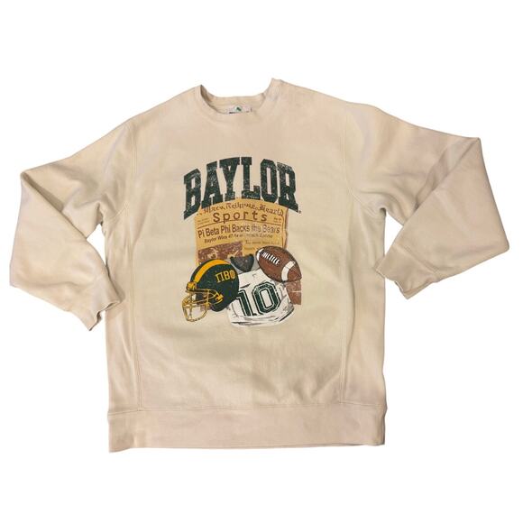 BAYLOR UNIVERSITY Pi Beta Phi Football Sweatshirt Top size L Gameday - Picture 1 of 6